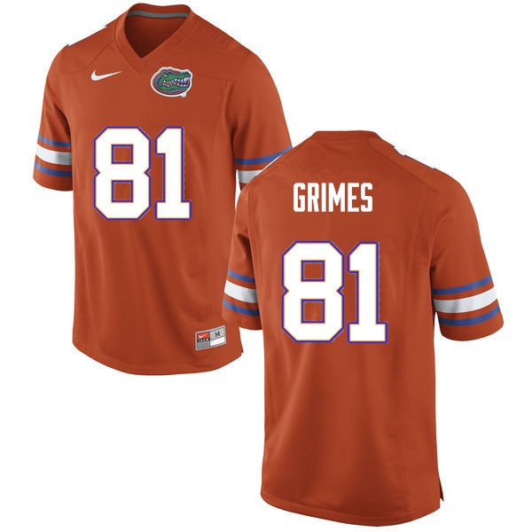 Men #81 Trevon Grimes Florida Gators College Football Jerseys Orange
